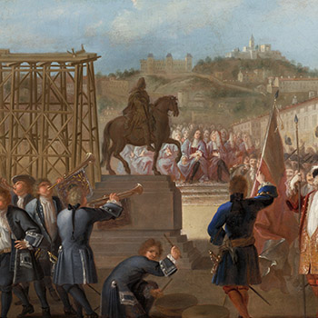 Inauguration de la statue de Louis XIV par Desjardins Charles Grandon