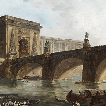 Caprice architectural avec des vues de monuments de Paris Robert Hubert