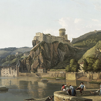 Vue du château de Pierre Scize Alexandre-Hyacinthe Dunouy
