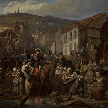 Napoléon III visitant les inondés de juin 1856 Jean Raymond Hippolyte Lazerges