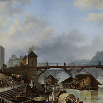 Le port du Temple et le pont volant Joseph Vézien Desombrages