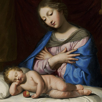 La Vierge adorant l'Enfant Jésus endormi Jacques Stella gigapixel